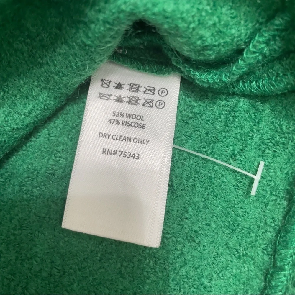 Max Studio Kelly green zipped long mid length overcoat L